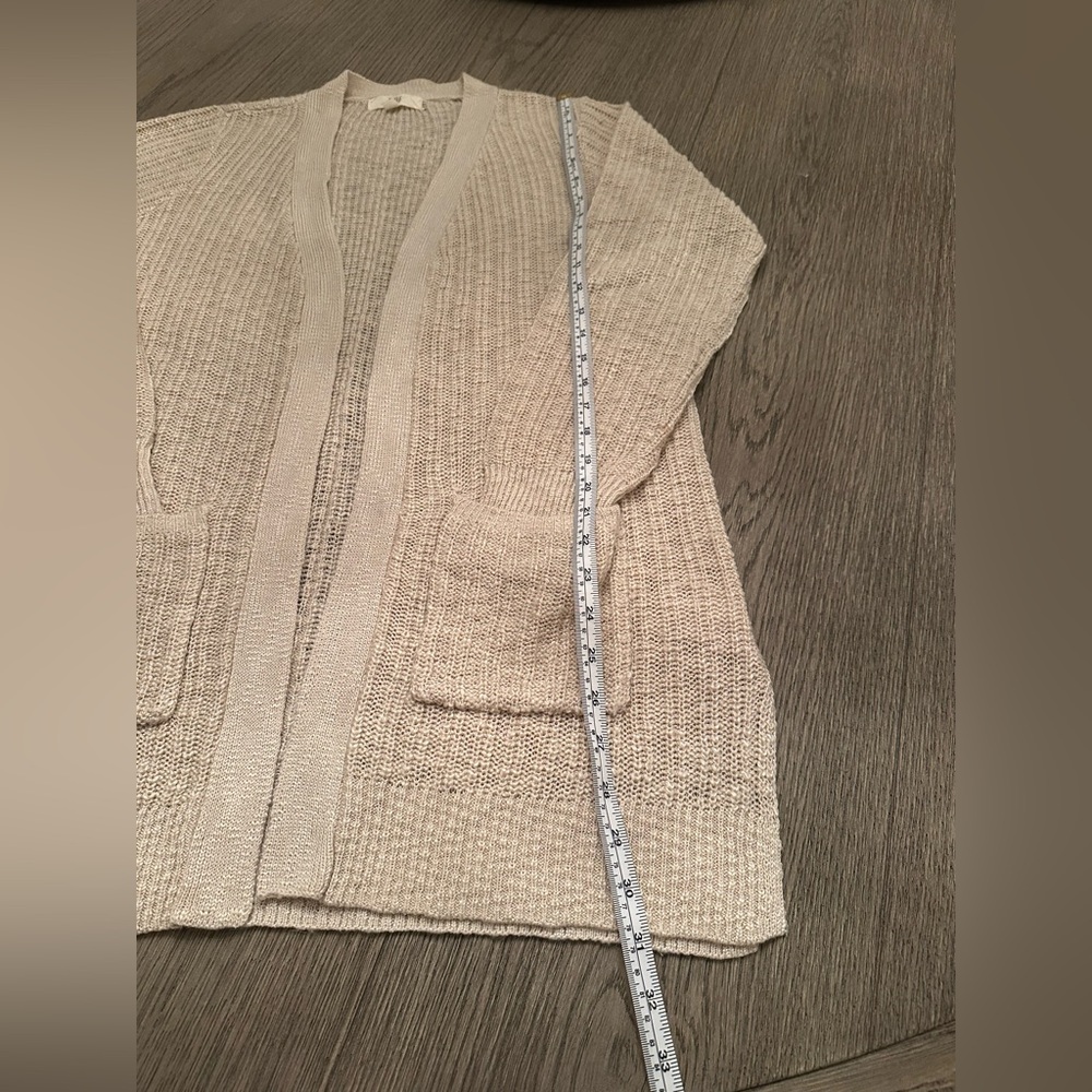 Beige Open-Front Cardigan - Picture 3 of 8